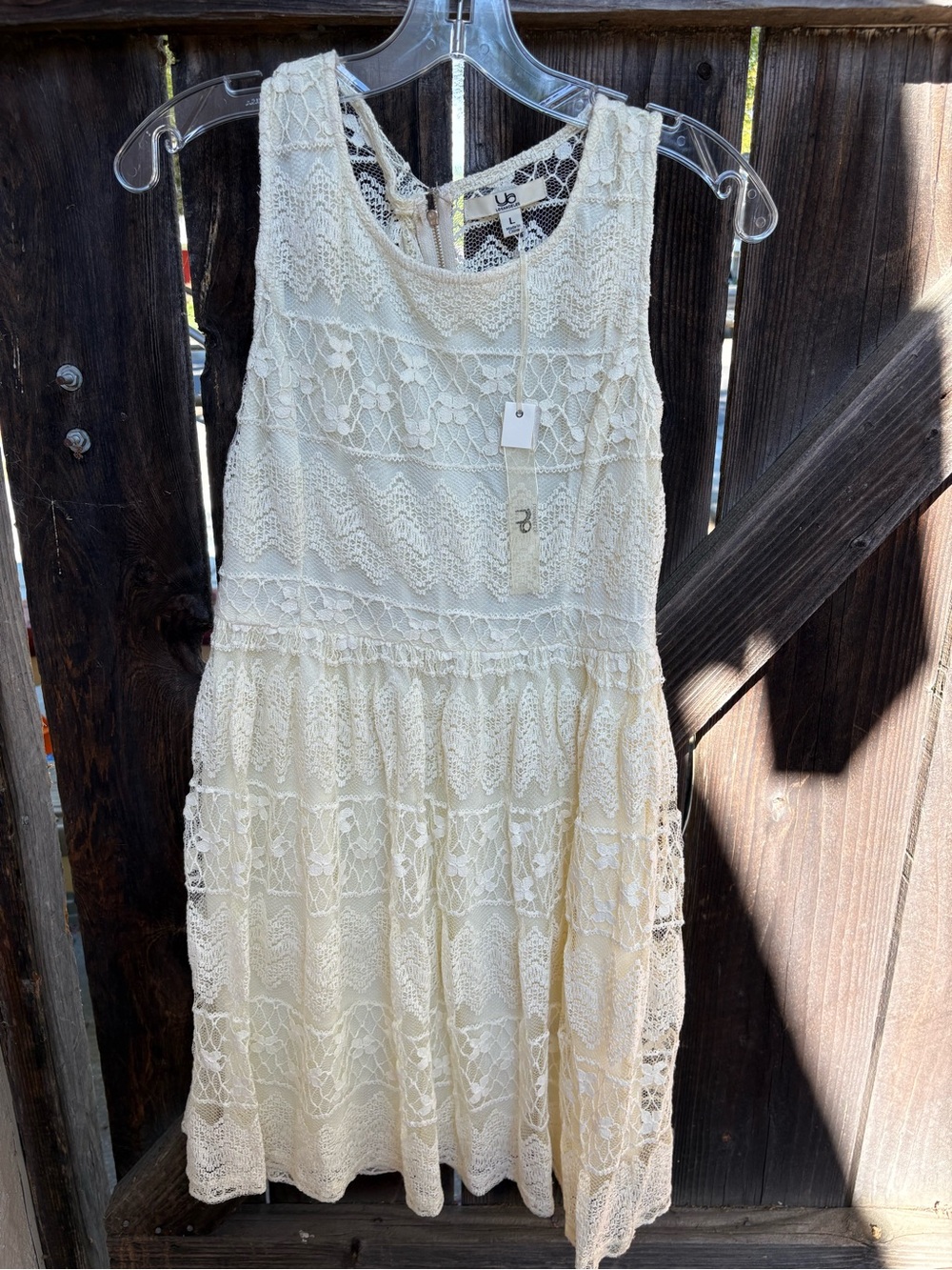 Ya Los Angeles Cream Lace Midi Dress